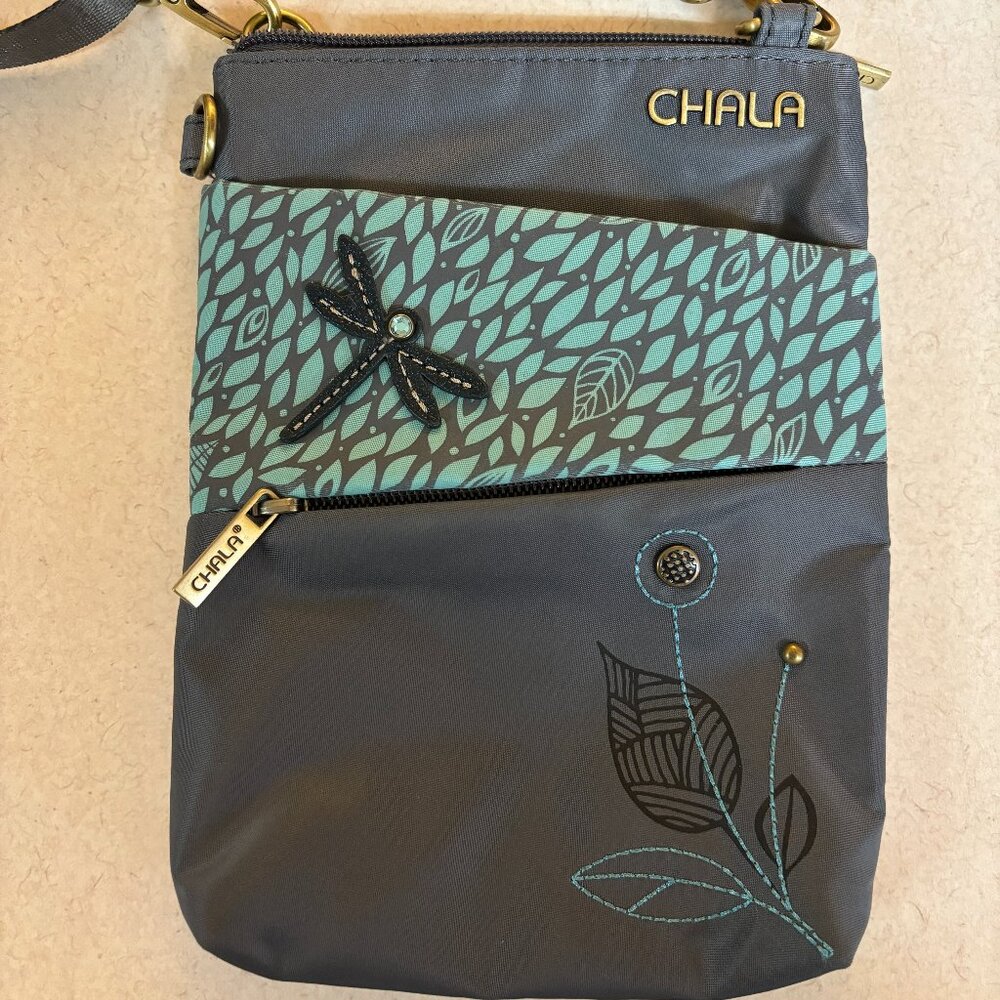 CHALA DRAGONFLY CV Evolution Cellphone Crossbody Handbag Small Purse (Gray) NWOT
